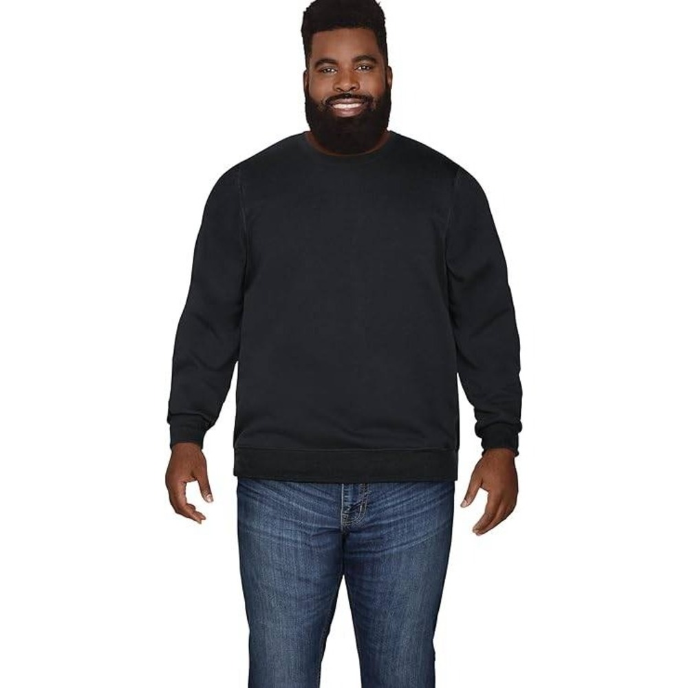 Fruit of the Loom Mens 2XB Black Long Sleeve Crew Neck Sweatshirt Basic Pullover